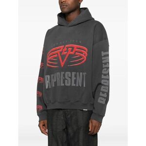 REPRESENT Men's Distressed Graphic Pullover Hoodie Men GREY T-Shirts